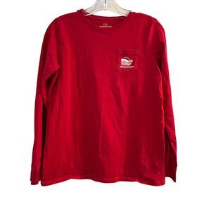 Vineyard Vines Kids' Santa‎ Whale Long Sleeve Tee Red Size 16